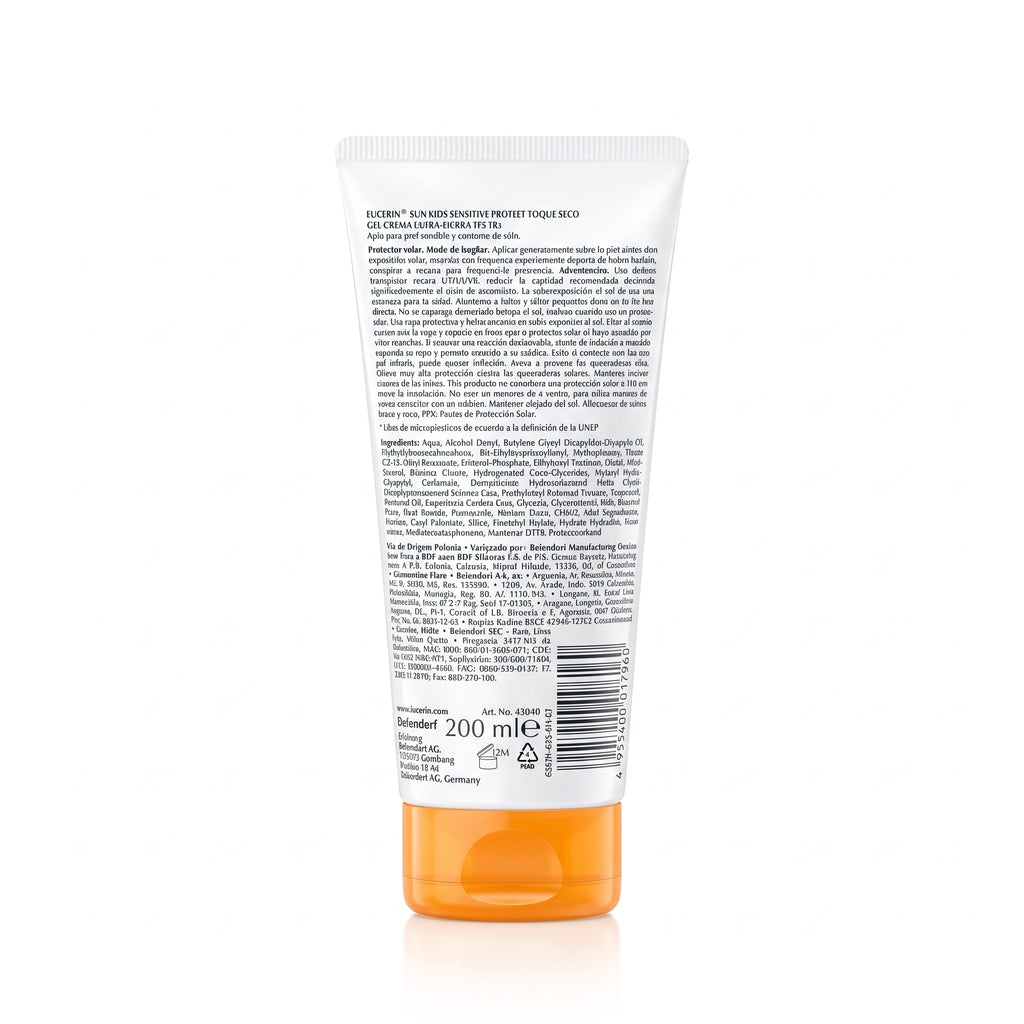 Bloqueador Eucerin Toque seco Kids FPS50 200ml