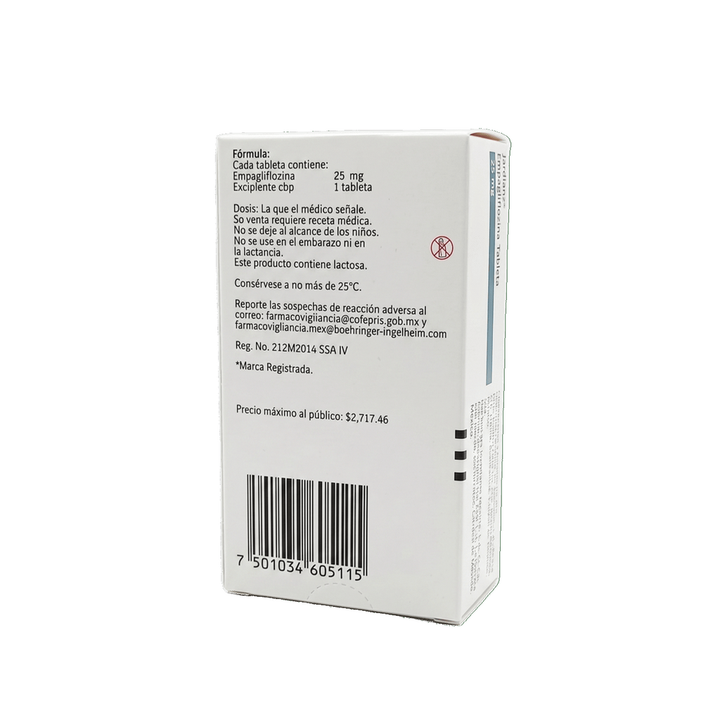 Jardianz 25 mg 30 tabletas rec