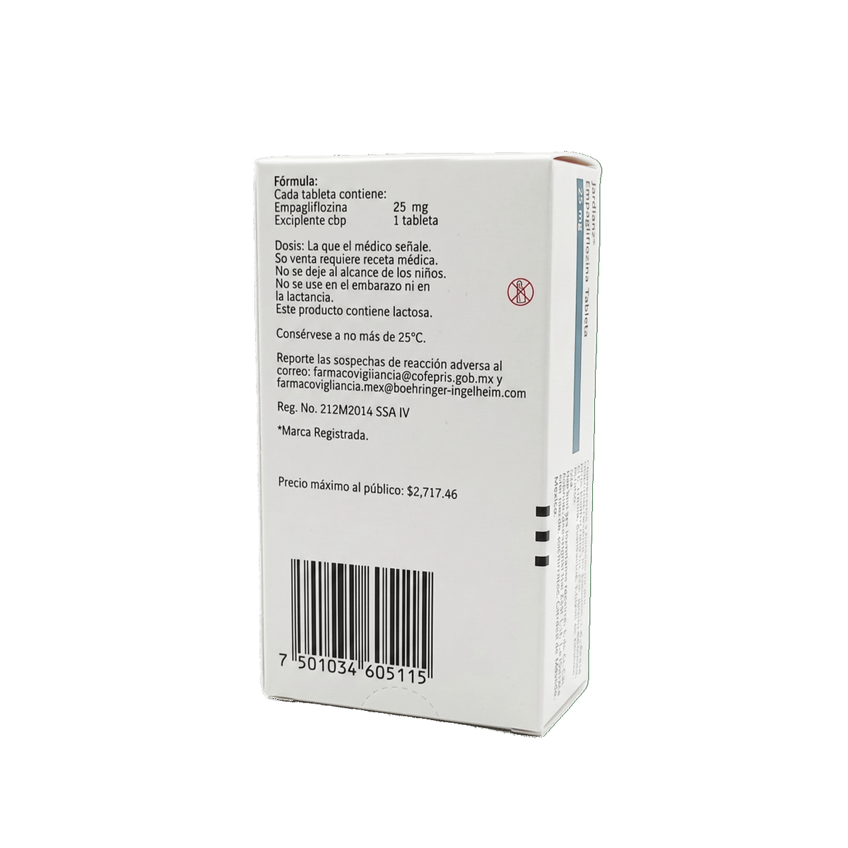 Jardianz 25 mg 30 tabletas rec